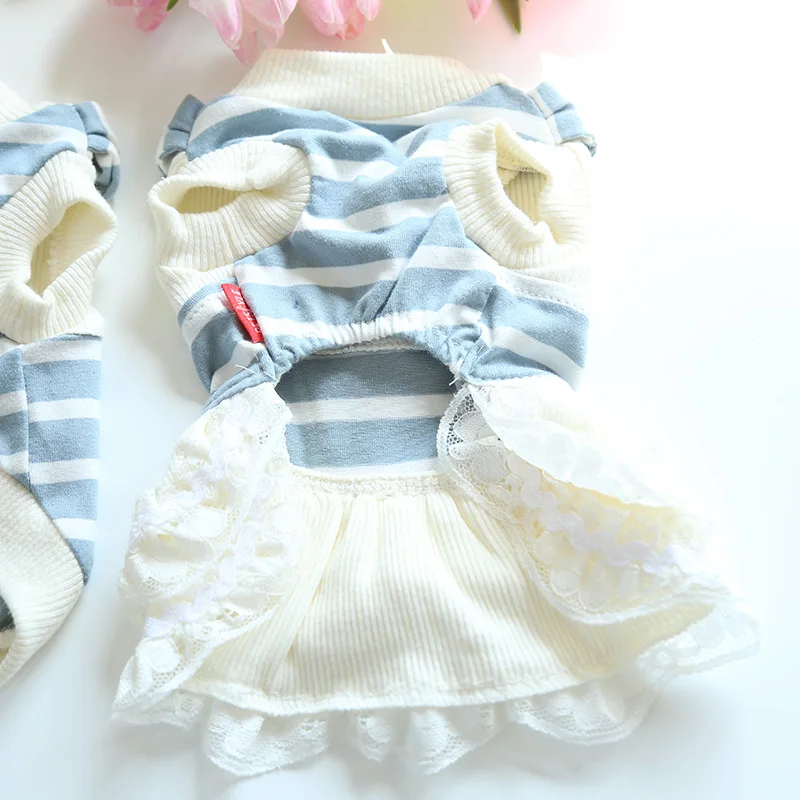 Scarf Striped Couple Suit Cat One-piece Dress Dogs Pet Clothes Dog Clothes for Small Dogs Supplies Dog Clothes - Image 23