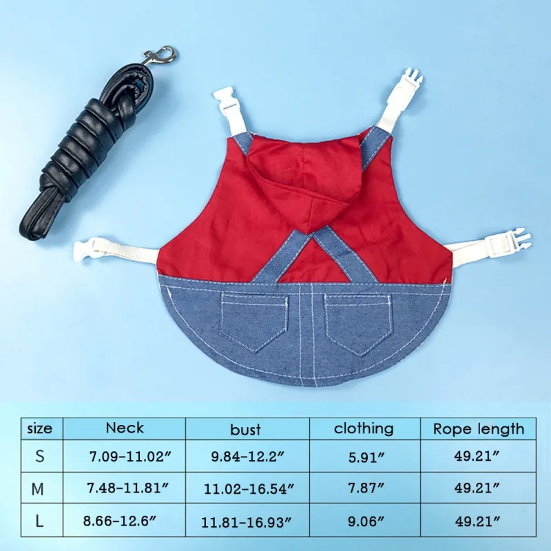 Rabbit Clothes Denim Jacket Coat Pet Small Animal Harness Leash Vest Bag Hat Set for Ferret Bunny Hamster Small Pet Supplies - Image 16