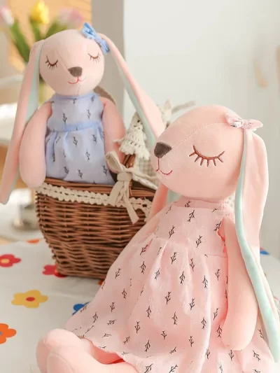 Cute Rabbit Plush Toy Soft Polyester Non Woven Lightweight Plush Animal Toys Easter Gifts for Kids