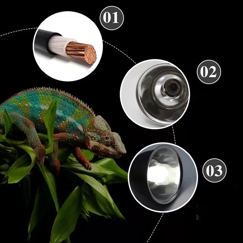 Reptile Glow Light Clamp Lamp 8.5 Inch Glow Reflector Dome Dual Reptile Heat Light Fixture For Glass Reptile Enclosure - Image 6