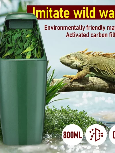 Automatic Water Dispenser Reptile Pet Water Filter Drinking Feeder Fountain for Amphibians Insects Lizards Turtles Frogs