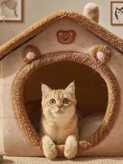 2025 New Four Seasons Cat Nest and Warm Dog House Soft Removable Winter Bed Cozy Pet Hideaway Comfortable Pet Sleeping Seat