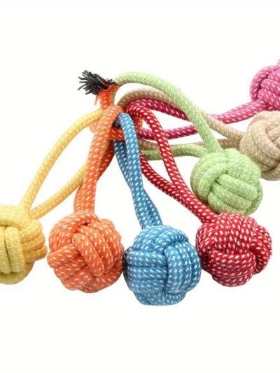 2pcs Pet Dog Cat Chew Toys- Braided Rope Ball Interactive Tug-of-War with Texture Surface,Suitable for Small/Medium/Large Dogs