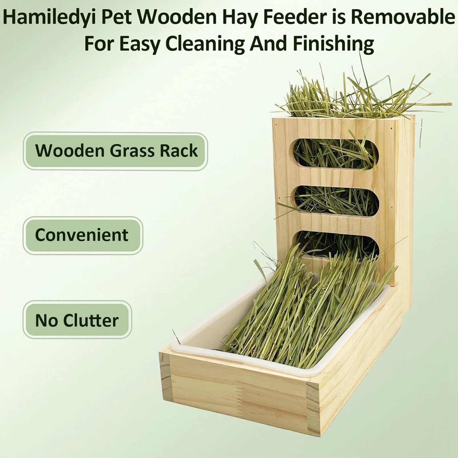 Rabbit Hay Feeder with Litter Box Hay Rack Feeder Small Animal Hay Holder for Hamster Bunny Small Animals Chinchilla Guinea Pig - Image 3