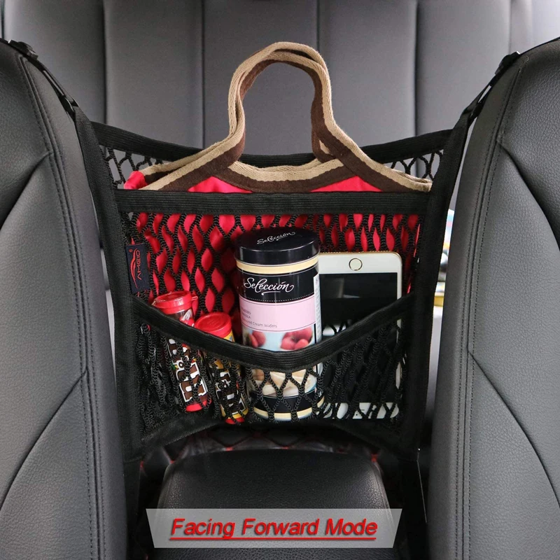 Car Storage Net Bag Between Seats Car Divider Pet Barrier Stretchable Elastic Mesh Bag Organizer Auto Accessories - Image 12