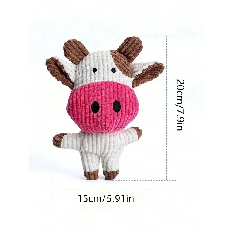 Cute Plush Pet Toys Cow Animal Plush Toys for Dog and Cat Interactive Plush Dog Toys Durable Puppy teething chewing Toys - Image 6