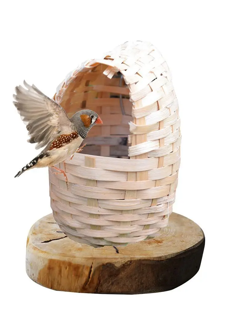 Hand Made Natural Bamboo Bird House Parrot Finch Hideout Cage Toy Outdoor Shelter Nest Birds Supplies - Image 18