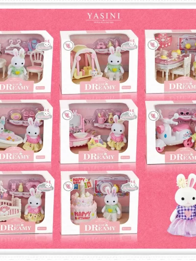 Rabbit Playing House Scene Early Education Toys Children's Indoor Interaction Girls' Christmas Birthday Gifts Ornaments
