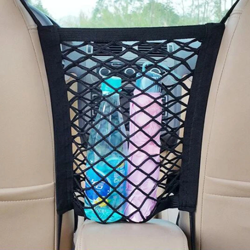 Car Storage Net Bag Between Seats Car Divider Pet Barrier Stretchable Elastic Mesh Bag Organizer Auto Accessories - Image 14