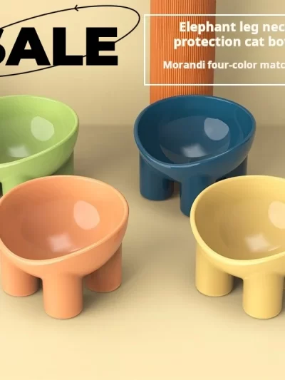 Cat Bowl Lovely Creative Inclined Kitten Puppy Food Feeding Bowls Stainless Steel Cats Drinking Feeder Pet Dogs Cats Feeders