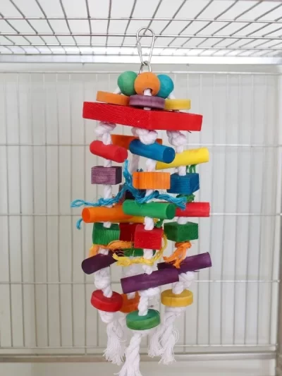 Parrot toys, Colorful wooden bird supplies, Unique shape, Diverse ways to play, Large parrot bite bird toys