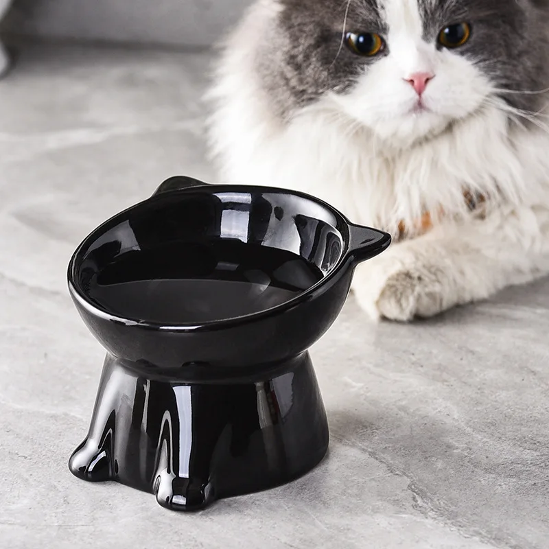 Black Cat Bowl Pet Bowl Pet Supplies Dog Macaron Color New Cat and Dog Universal Pet Bowl