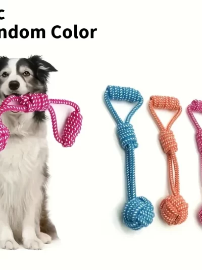 Dog Rope Toys for Chewing and Tugging, Interactive Knot Rope Ball Toys For Dogs Puppies Cats Pet Supplies Random Color