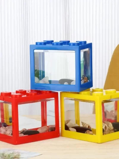 Pet Decoration Building Block Gifts PVC Mini Aquarium Betta Fish Tank Ornamental Betta Fish Accessories