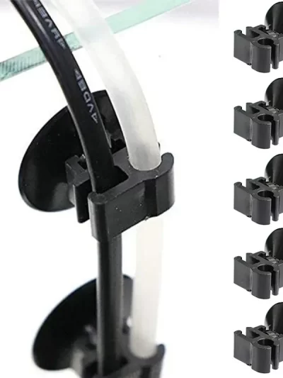 5Pcs Aquarium Accessories Aquarium Suction Cup Clip Fish Tank Oxygen Tube Hose Pump Power Cord Buckle Wire Finisher Suction Cups