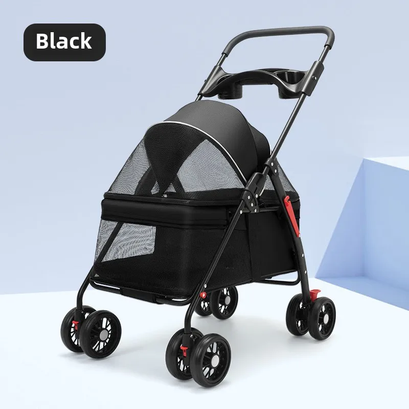 Pet Stroller Dogs Cats Teddy Bear Baby Stroller Small Pet Stroller Light and Foldable Suitable Outdoor Travel Dog Cat Supplies - Image 8