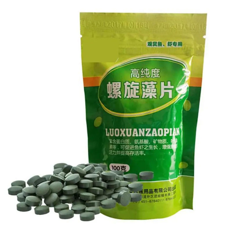 100pcs Spirulina Tablets Fish Food Spiral Seaweed Enrichment Favorite Fish Food Tank Aquarium Red Shrimp Fish Food Pet Supplies - Image 8