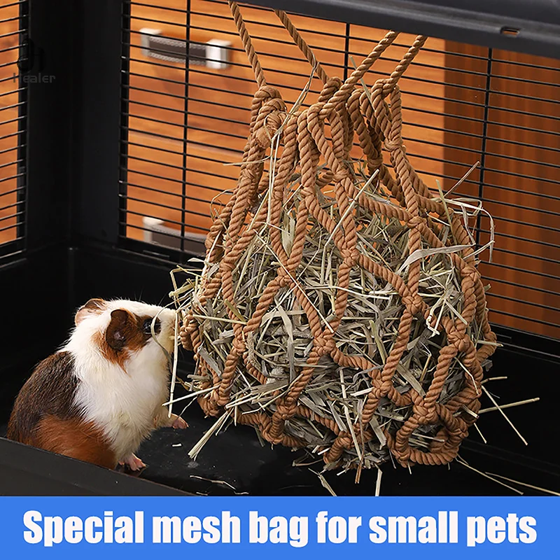 Rabbit Grass Bag Large Capacity Hanging Hay Feeding Sack Dispenser For Dutch Pig Guinea Pig Totoro Rabbit Pet Supplies - Image 4