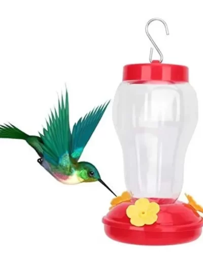 480ML Plastic Bird Water Feeder Bottle Hanging Hummingbird Feeder Garden Outdoor Plastic Flower Iron Hook Pet Bird Supplies
