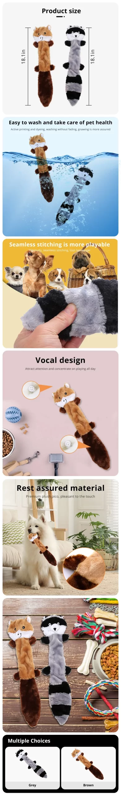 Pet Puppy Supplies Dogs Bite Resistant Sound Toys No Stuffing Plush Squeaky Dogs Chew Toy for Small Medium Large Breed Chewers - Image 10