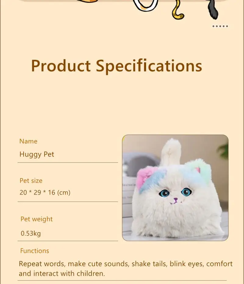Cute Plush Toys Simulation Cat Dog Interactive Kids Huggy Pets Speak Electronic Accompanied Toy Children Gifts Birthday Awards - Image 24