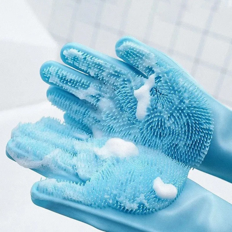 Pet Grooming Bathing Gloves Dog Cat Bathing Shampoo Massaging Cleaning Cleanner Sponge Silicon Hair Removal Glove - Image 2