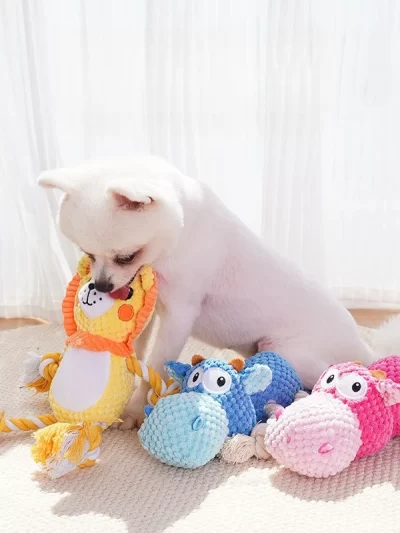 Pet Voice Toys Dogs with Grinding Teeth Plush Relieving Boredom Interactive Dolls Pet Supplies