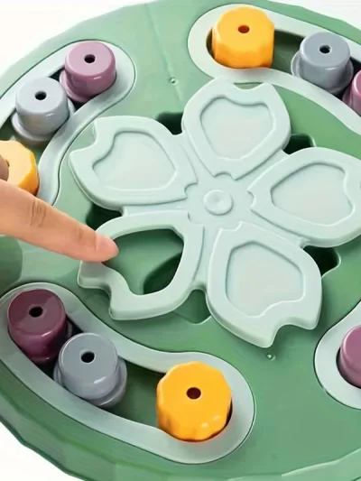 Cat and Dog Feeding Toys, Brain Boosting Puzzle Bowl with Snack Dispenser - Durable Plastic, Battery Free.