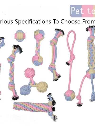 Pet Toy Chew Teething Cotton Rope Knot Ball Toys For Dog Tooth Clean Ball Bite-Resistant  Dog Chew Puppy Training InteractiveToy