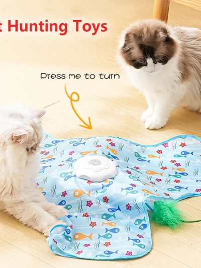 Pet Toys Smart Interactive Cat Toys Self-Rolling Bag Chaser Rechargeable Hunting Ball Hide & Seek Mouse Game & AI Feather Teaser