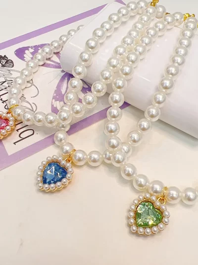 Adjustable Pet Pearl Necklace Accessories for Cats Gotas Animals Fashion Rhinestones Sphynx Cat Collar Kitten Dog collier chat