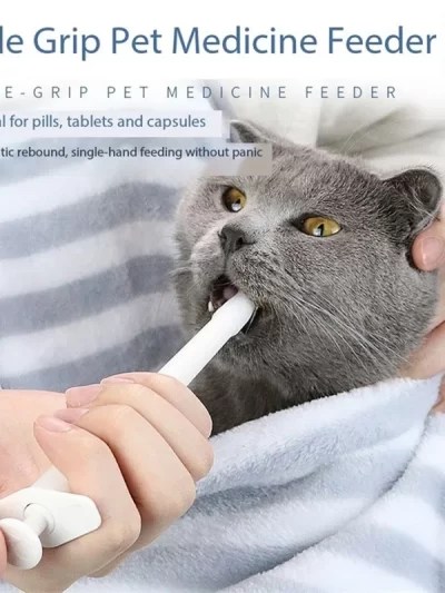 Pet Pill Syringe with Silicone Tip Side Grip Pet Pills Shooter Tablets Dispenser Popper Medical Feeding Tool for cats Dogs
