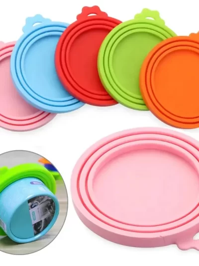 Reusable 3 in 1 Pet Food Can Silicone Cover Dogs Cats Storage Tin Cap Lid Seal Cover Pet Supplies Suitable for 8.5cm/7.5cm/6.5cm