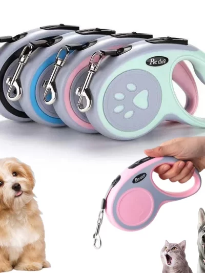 3/5M Nylon Dog Leash Automatic Retractable Durable Cat Lead Extending Puppy Walking Running Traction Roulette For Small Dogs