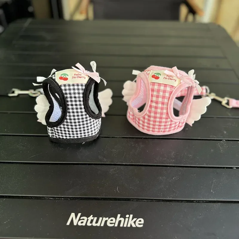 Cat Collars Pet Teddy Vs Panda Mimi Dog Walking Leash Chain and Small Puppy Outing Chest Strap Cute Chest Vest Cat Supplies - Image 4
