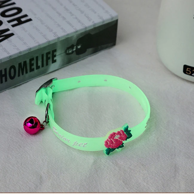 Pet Cat Collar With Bell Anti-lost Fluorescent Silicone Small Dog Cat Collar Collar Ring Luminous Adjustable Pet Cat Accessories - Image 13