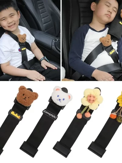 Adjustable Car Seat Safety Belt Clip Shoulder Protector ABS Shoulder Guard Buckle Cartoon Cute Car Safety Accessories for Car