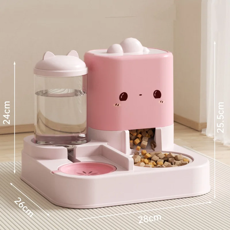 Cute Smiling Cat Automatic Feeder And Water Dispenser Pet Supplies Feeding Organizer Suitable for Cats And Small Dogs - Image 6
