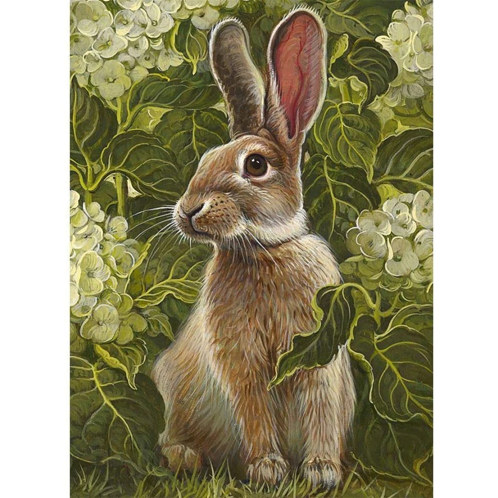 Animal Rabbit DIY Embroidery Cross Stitch 11CT Kits Needlework Craft Set Cotton Thread Printed Canvas Home Wholesale
