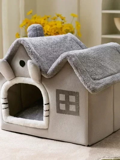 Foldable Dog House Kennel Bed Mat For Small Medium Dogs Cats Winter Warm Cat Bed Nest Pet Products Basket Pets Puppy Cave Sofa