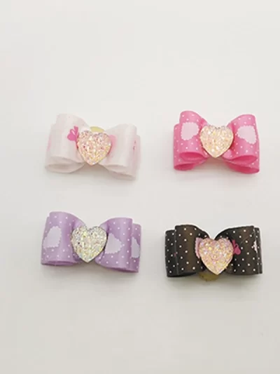 2PCS pet Bows Dog Hair Bows for Puppy Yorkshirk Small Dogs Hair Accessories Grooming Bows Rubber Bands Dog Bows Pet Supplies