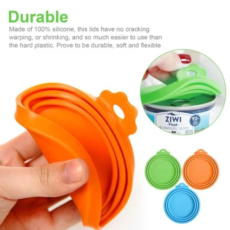 Reusable 3 in 1 Pet Food Can Silicone Cover Dogs Cats Storage Tin Cap Lid Seal Cover Pet Supplies Suitable for 8.5cm/7.5cm/6.5cm - Image 3