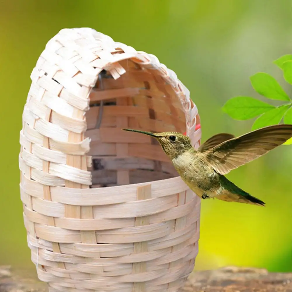 Hand Made Natural Bamboo Bird House Parrot Finch Hideout Cage Toy Outdoor Shelter Nest Birds Supplies - Image 23