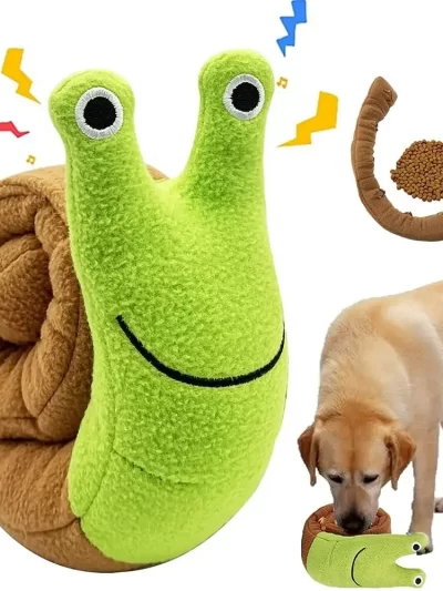 Dog Squeak Toys Pet Sniffing Plush Snails Toys Tibetan Food Molar Puzzle Dog Toys Interactive Cat Dog Puzzle Toy Feeder Wholsale