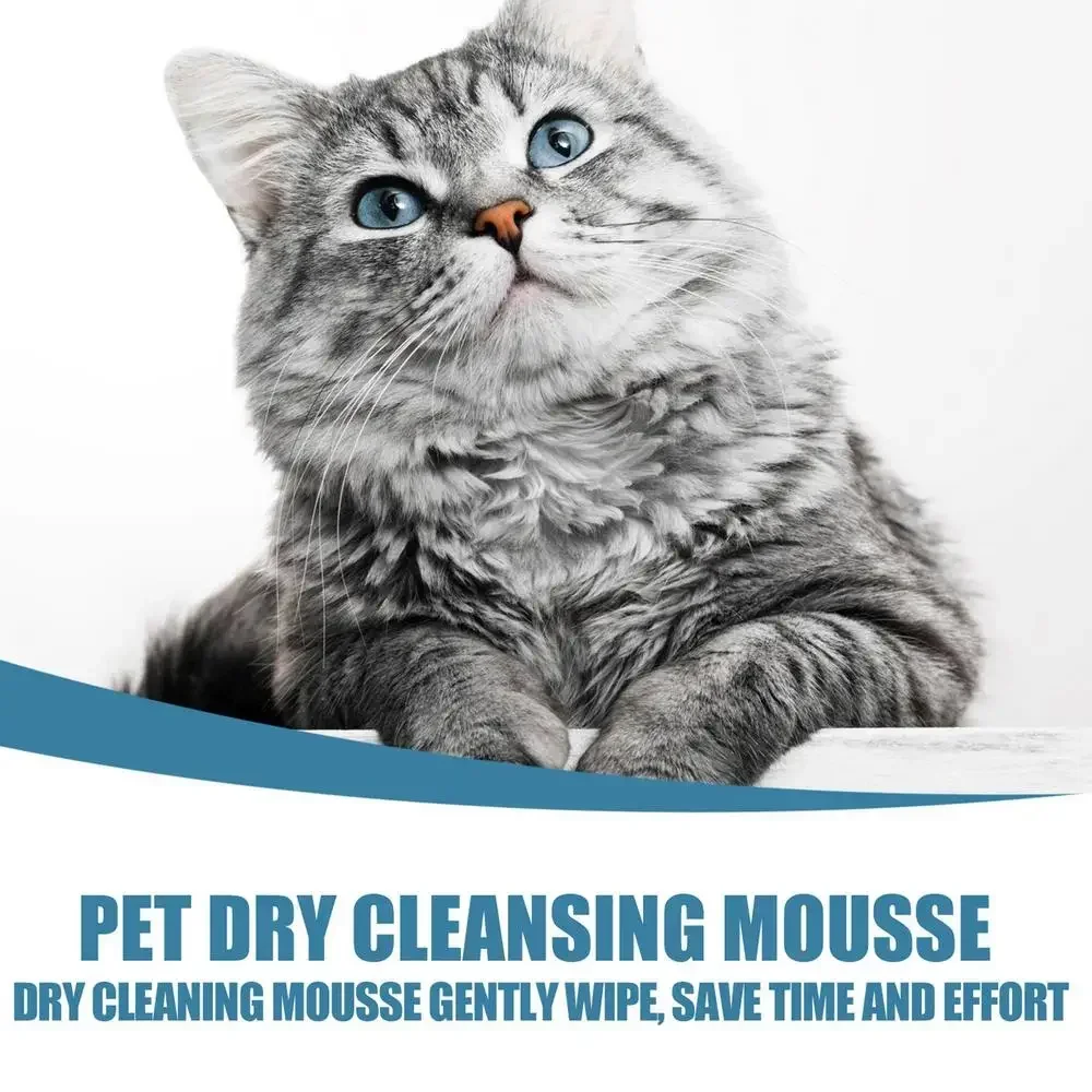 Waterless Cat Dog Shampoo No Rinse Dogs Cats Cleaning Mousse Pet Grooming Supplies for Safe Bathless Cleaning Odor Eliminator - Image 10