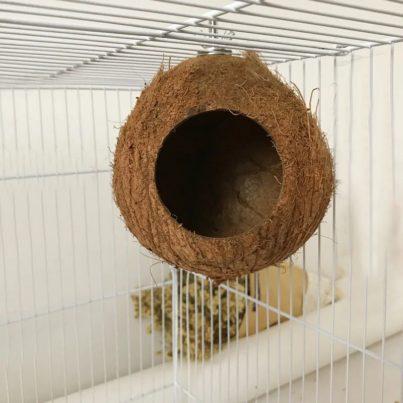 Coir Pet Nest Parrot Coir Bird Nest Squirrel Hamster Breeding Nest Pure Natural Coconut Hole Bird Nest 12-16cm Random Shipped - Image 10