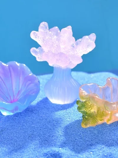 Creative Aquarium Decoration Marine Luminous Coral Micro Landscape Ornaments Glowing Coral Oyster Fish Tank Accessories DIY