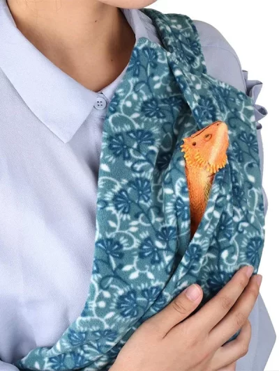 Small Reptile Harness & Leash Set Warm & Comfortable Carrier Sling Hands-Free Travel Bag for Gecko & Other Small Pets