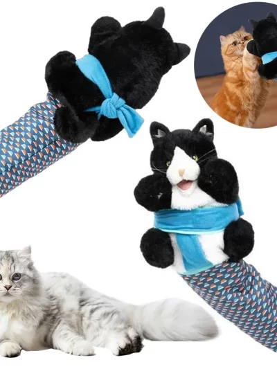 Cats Puppet Wrestler Cat Wrestling Toy Puppet Interactive Hand Puppet for Indoor Cats Kids Pretend Play and Dog Toys
