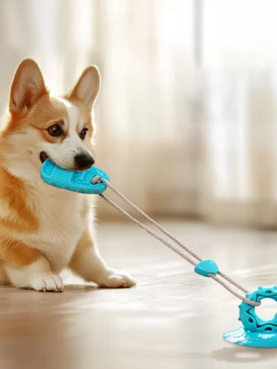 Pet Supplies: Suction Cup Slipper Dog Toy - Bite-Resistant & Durable Chew Toy for Dogs